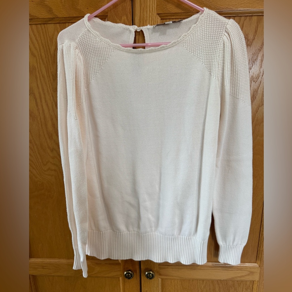 LOFT Ivory Textured Sweater
